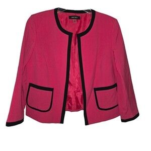Pink Nine West Black Trimmed Career Blazer